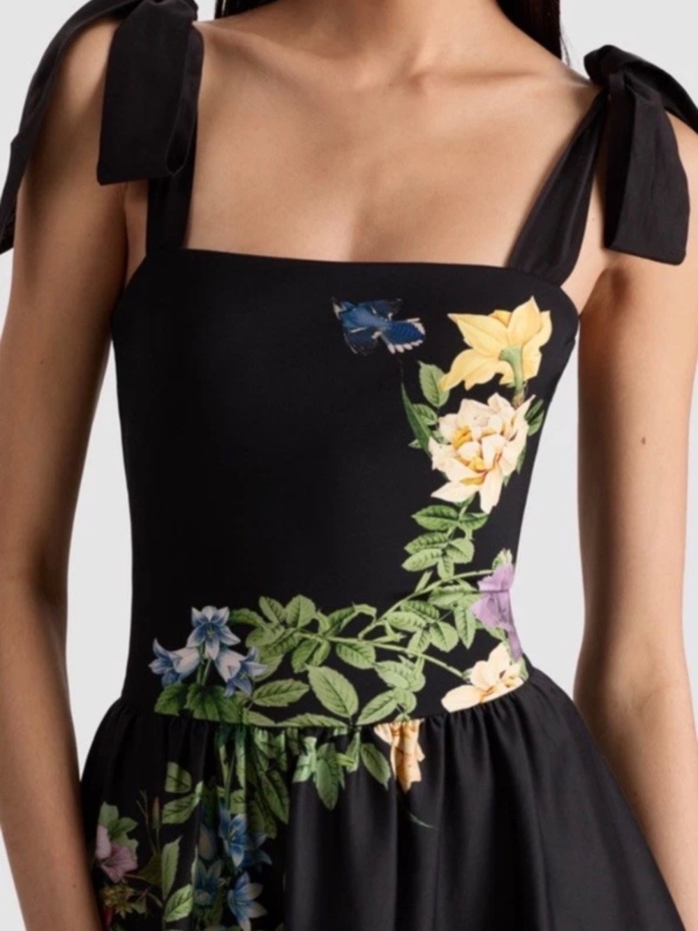 Alice + Olivia Oriana Tie Strap Drop Waist Midi Dress In Venus Floral 8 NWT $660 - Picture 4 of 14